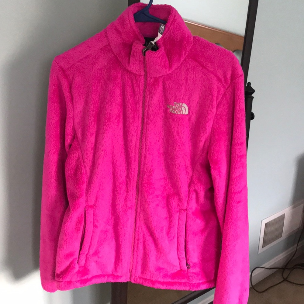 The North Face pink jacket